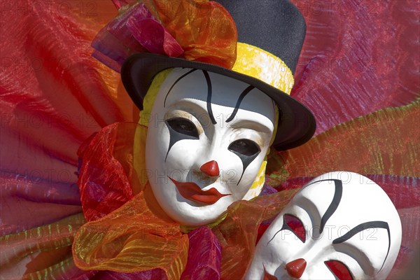 Mask at carnival, harlequin mask, Venice, Veneto, Italy, Europe