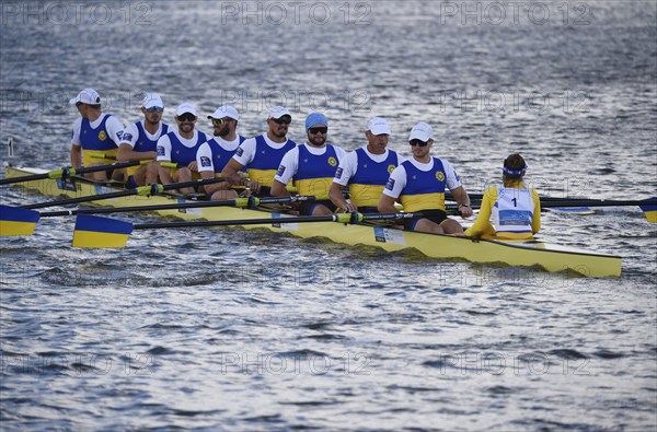 Rowing Eight, Rowing 8, Ukrainian National Team at the Canal Cup on the Kiel Canal. Rowing