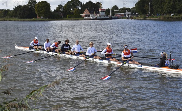 Rowing Eight, Rowing 8, Dutch National Team at the Canal Cup on the Kiel Canal. Rowing competition