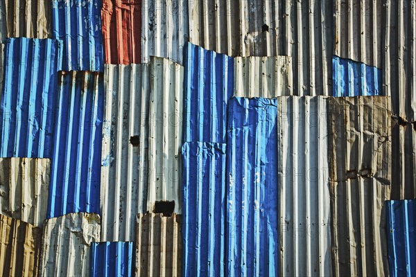 Corrugated iron fence abstract background texture