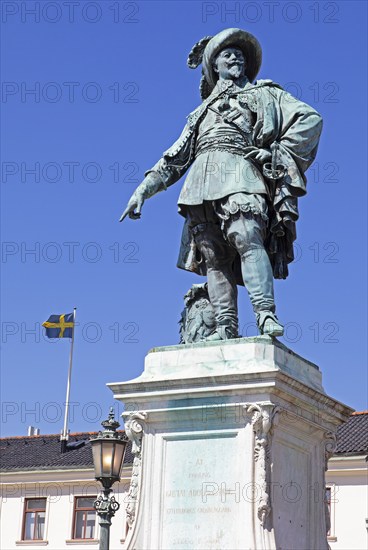 Statue, monument to King Gustav Adolf II on Gustav Adolfs Torg, Gothenburg, Västra Götalands län,