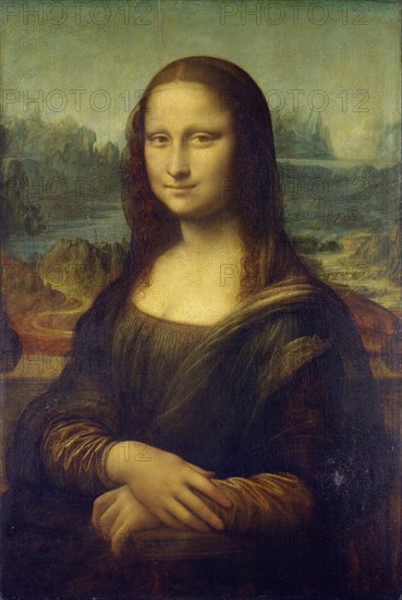 Mona Lisa by Leonardo da Vinci, Historical, digitally restored reproduction of a 19th century