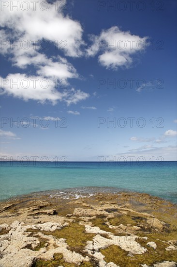 Sea and rocky beach at Papagayo, Playa Blanca, Lanzarote, Canary Islands, Spain, Europe