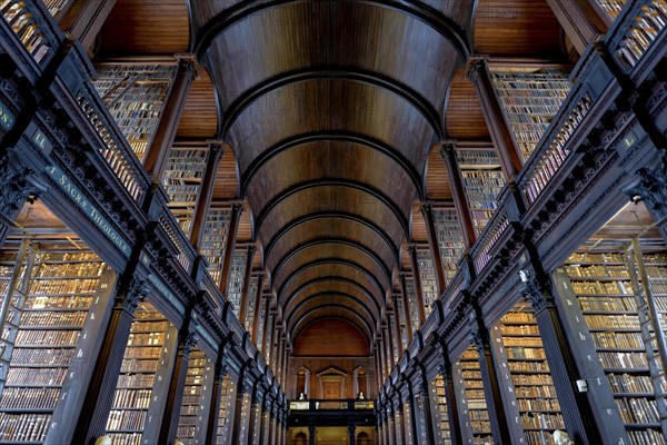 Long Room, the old library of Trinity College, University, Dublin, Republic of Ireland