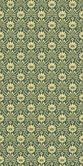 Decorative Art Nouveau floral print, seamless vector pattern