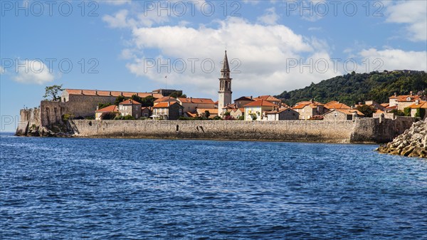 View of the old town centre of Budva, Montenegro, Budva, Montenegro, Europe