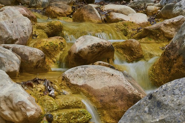Flowing stream, stones, blurred water, detail, Samaria Gorge, Samaria, gorge, national park,