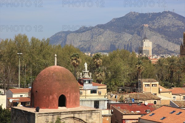 City of Palermo, view from the Campanile di San Giuseppe Cafasso to the domes of the Chiesa San