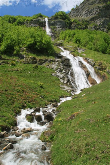 Waterfall, Engstlenalp, Gental, Bernese Oberland, Bern, Switzerland, Europe