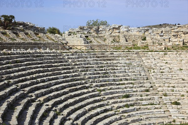 The Greek theatre in the former ancient city of Segesta, the province of Trapani, Sicily, Italy,