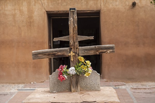 Chimayo, New Mexico, A cross outside El Santuario de Chimayo, a Roman Catholic pilgrimage shrine in