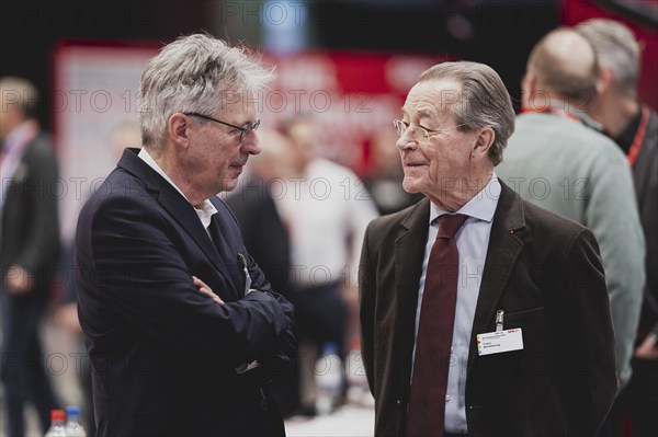 (R-L) Franz Muentefering und Achim Post, aufgenommen im Rahmen des Bundesparteitags der