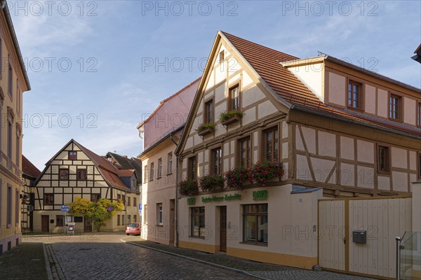Half-timbered houses in the Fischertrasse on the Stadtinsel, the old town of the Hanseatic city of