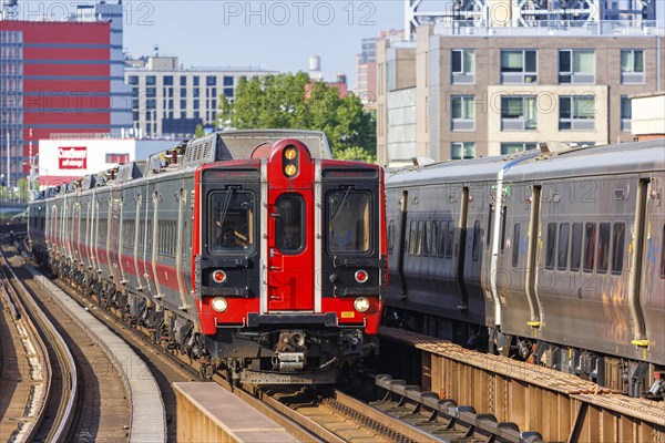 Metro-North Railroad commuter trains at Harlem 125th Street station in New York, USA, North America