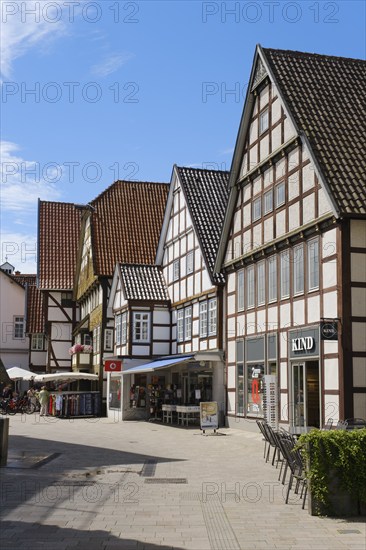 Pedestrian zone in the old town, Bad Salzuflen, East Westphalia-Lippe, North Rhine-Westphalia,