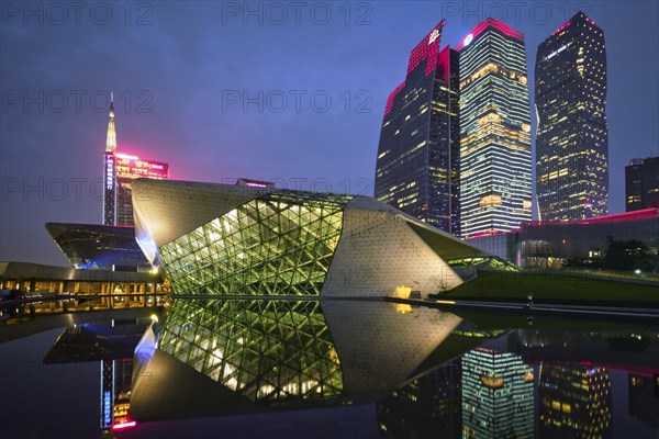 GUANGZHOU, CHINA, APRIL 27, 2018: Guangzhou Opera House designed by famous Iraqi architect