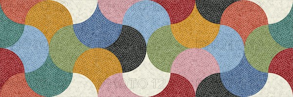 Seamless pattern with mosaic tiles, editable vector illustration