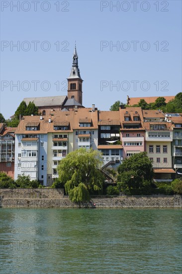 View of Laufenburg with Rhine, Black Forest, Baden-Württemberg, Germany, Europe