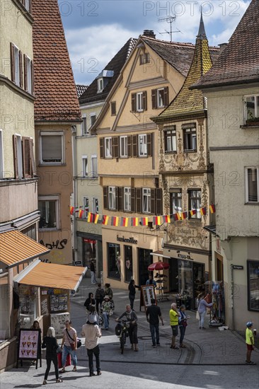 The Neckargasse in the old town of Tübingen, Baden-Württemberg, Germany, Europe
