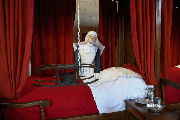 Treatment room of the Hôtel-Dieu, former hospital founded in 1443, Beaune, department of Côte-d'Or,