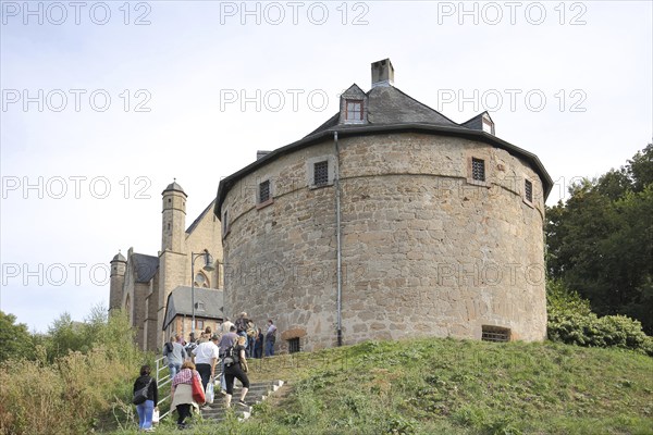 Witches' tower at the castle built 11th century, bulwark, Marburg, Hesse, Germany, Europe