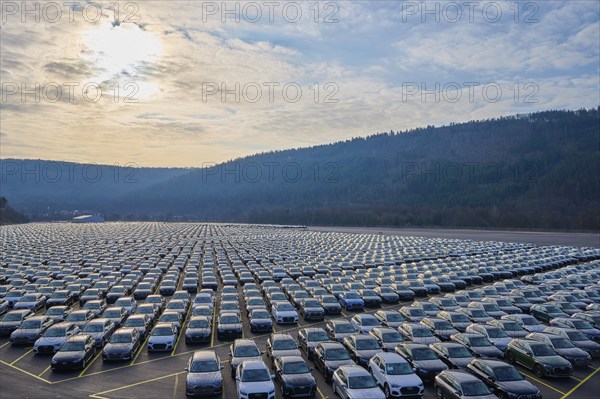 Large number of cars on assembly point, Brand Audi, Germany, Europe