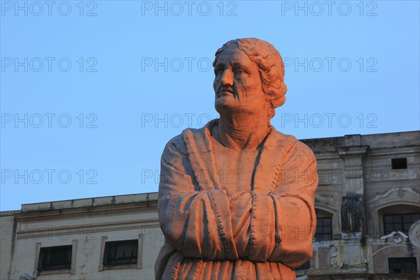 In the old town of Palermo, at the Piazza Pretoria, fountain figure of the Fontana Pretoria,