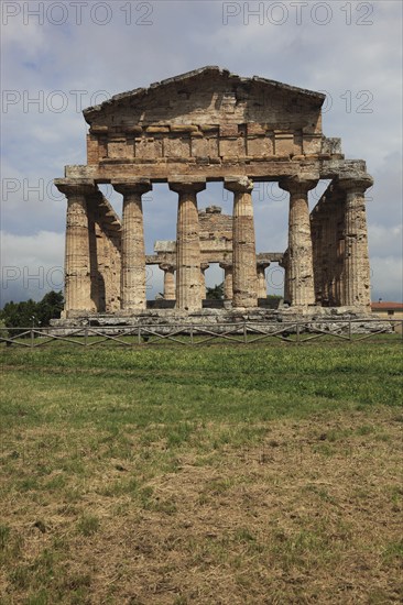 The Athenaion, Temple of Ceres or Temple of Athena in Paestum, Campania, Italy, Europe