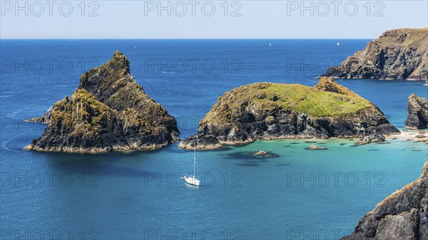 Kynance Cove and Asparagus Island, Cornwall, England, United Kingdom, Europe