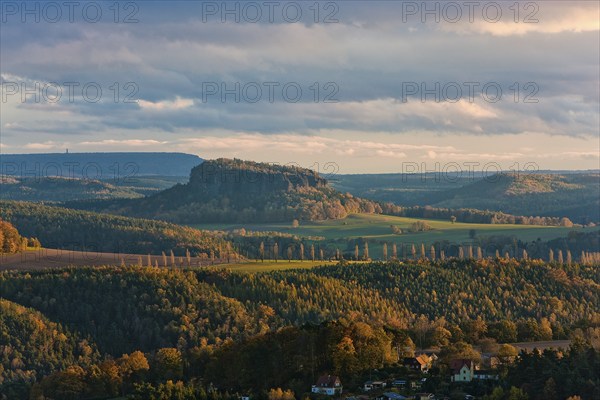 View from the Bastei to the Lilienstein. in Saxon Switzerland