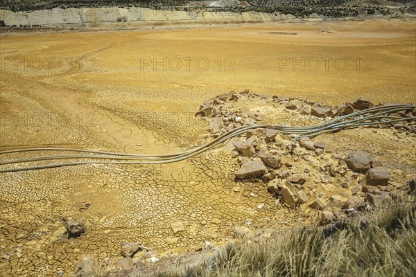 Slag, remains of open pit mines, Alto de Ticlio, Peru, South America