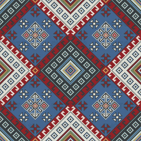 Traditional Georgian folk art embroidery vector pattern