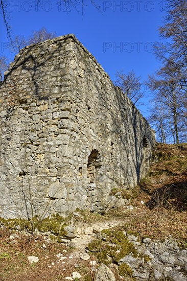 The Hohenmelchingen castle ruin on the Zollernalb near Melchingen, Burladingen, Swabian Alb,