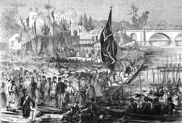 Great Regatta of Sevres on 17 May 1869, suburb of Paris, France, Historic, digitally restored