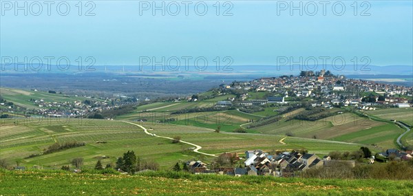 Sancerre labelled Les Plus Beaux Villages de France. View of the village. Cher department.