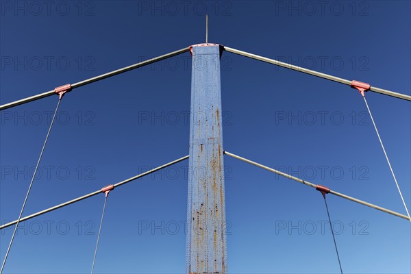 Pylon of the Friedrich-Ebert-Bridge, drawbridge from 1954, Rhine Bridge, Duisburg, North