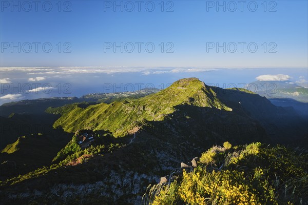 View from hike trail path to Pico Ruivo, Madeira
