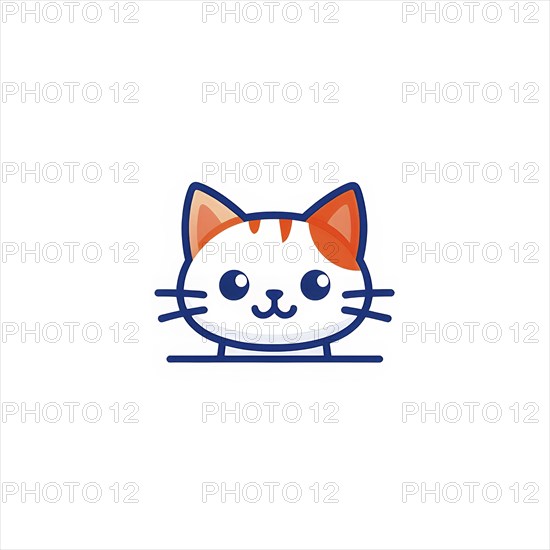 A simple cartoon cat with a white background, AI generated