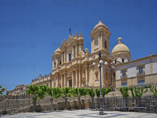 The cathedral of Noto, Cattedrale di San Nicolo, built in the Sicilian Baroque style. The historic