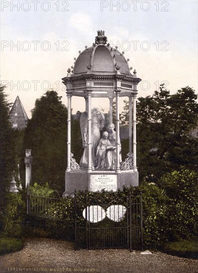 Martyr's Monument, Stirling, Scotland, Historic, digitally restored reproduction from a 19th