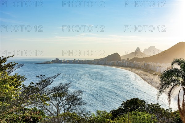 Late afternoon on Copacabana beach in Rio de Janeiro on a summer day, Copacabana beach, Rio de