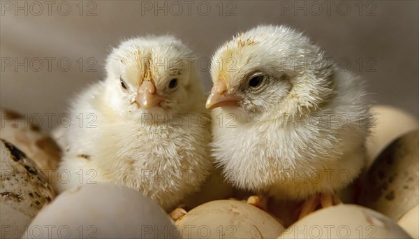 Agriculture, Animals, Chickens, Chickens freshly hatched from the egg, AI generated, AI generated