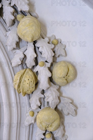 Stucco, status after restoration 2024, St Kilian's parish church, Bad Heilbrunn, Upper Bavaria,