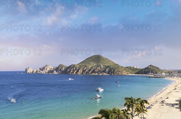 Cabo San Lucas, Mexico, Scenic panoramic aerial view of Los Cabos landmark tourist destination Arch
