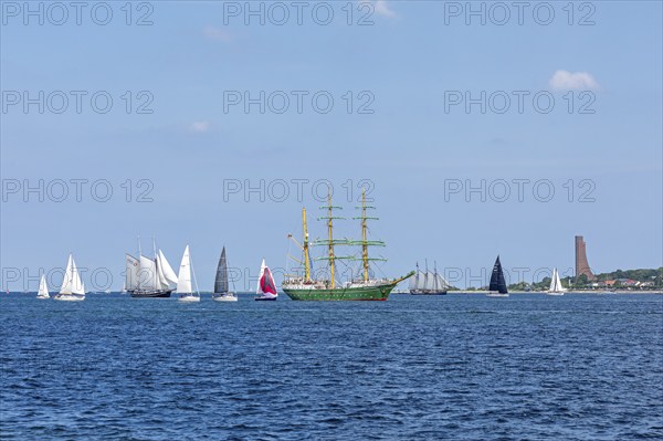 Sailing ship Alexander von Humboldt II, sailing boats, naval memorial, Laboe, Kieler Woche, Kiel