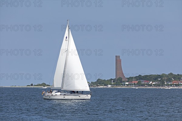 Sailboat, Naval Memorial, Laboe, Kieler Woche, Kiel Fjord, Kiel, Schleswig-Holstein, Germany,