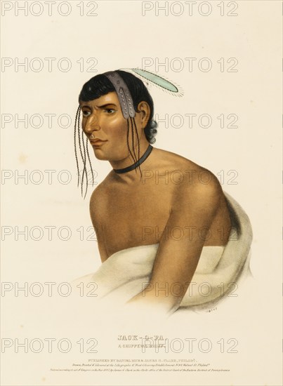 Jack-O-Pa. A Chippewa Chief (1843), Indians, Historical Indian Tribes from North America, Charles