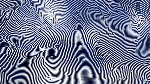 Fingerprint background dominated by swirl patterns in blue hues, AI generated