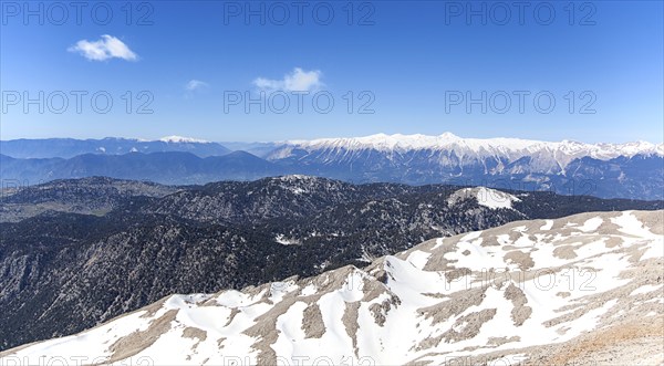 View from Tahtali over the Taurus Mountains, Turkey, Asia