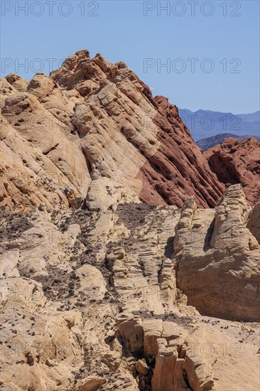 Rock formations in the Fire Canyon area at Valley of Fire State Park near Overton, Nevada